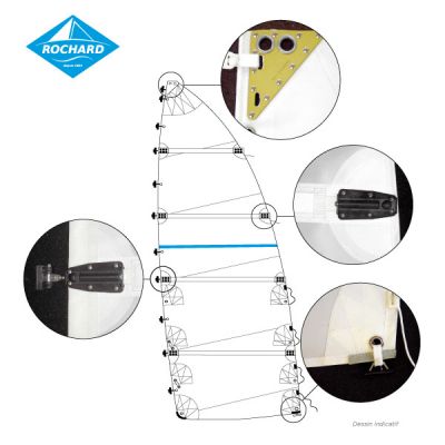 Grand-voile lattée Vectran Horizontal Longévité Voyage