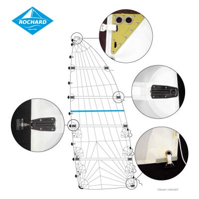 Grand-voile lattée orienté Hydranet Radial longévité expédition